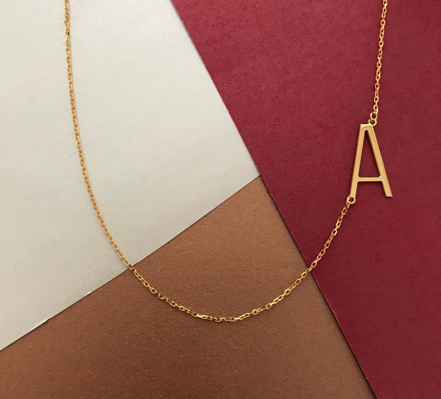 Sideways Initial Necklace • Letter necklace • Sideways cross • Personalized necklace • Gift For Her• Necklace For Women • Necklace With Name