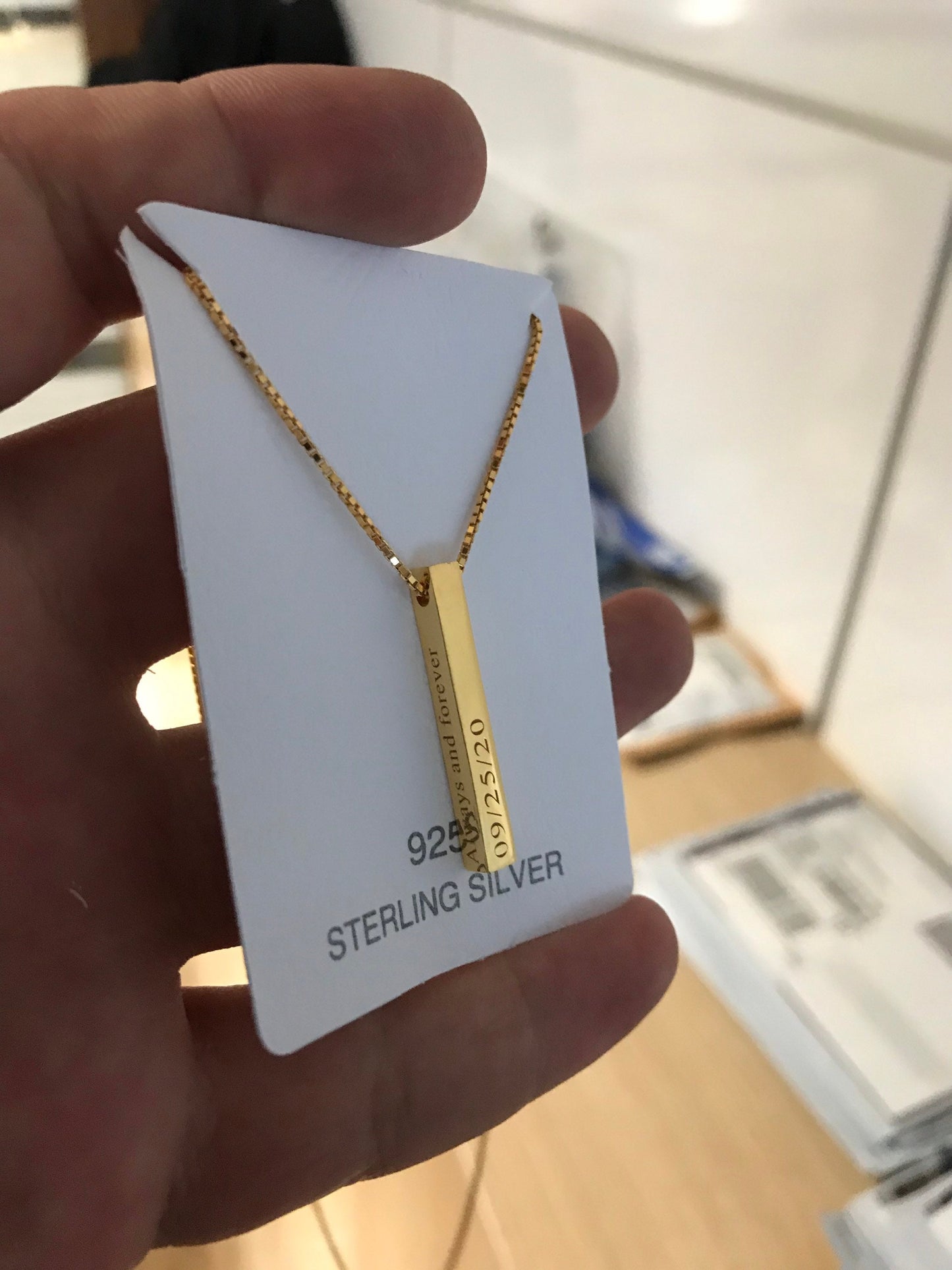 Personalized Bar Necklace • 4 Sided Bar • Name Necklace • Personalized Necklace • Date Necklace • Coordinate Necklace• Roman Number Necklace