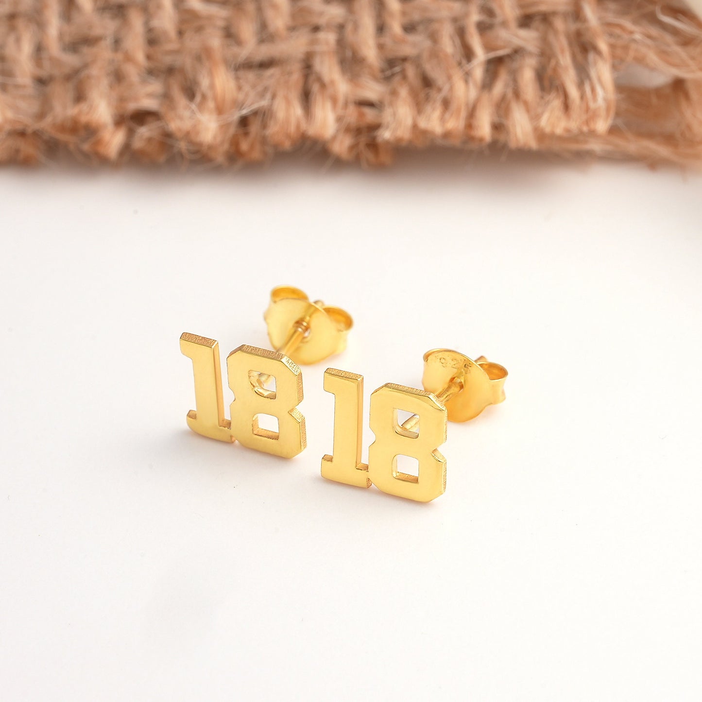 14K Gold Custom Number Earrings, Personalized Earrings Silver, Stud Earrings, Stud Earrings, Birthday Dainty Earrings Studs, Gift for Her
