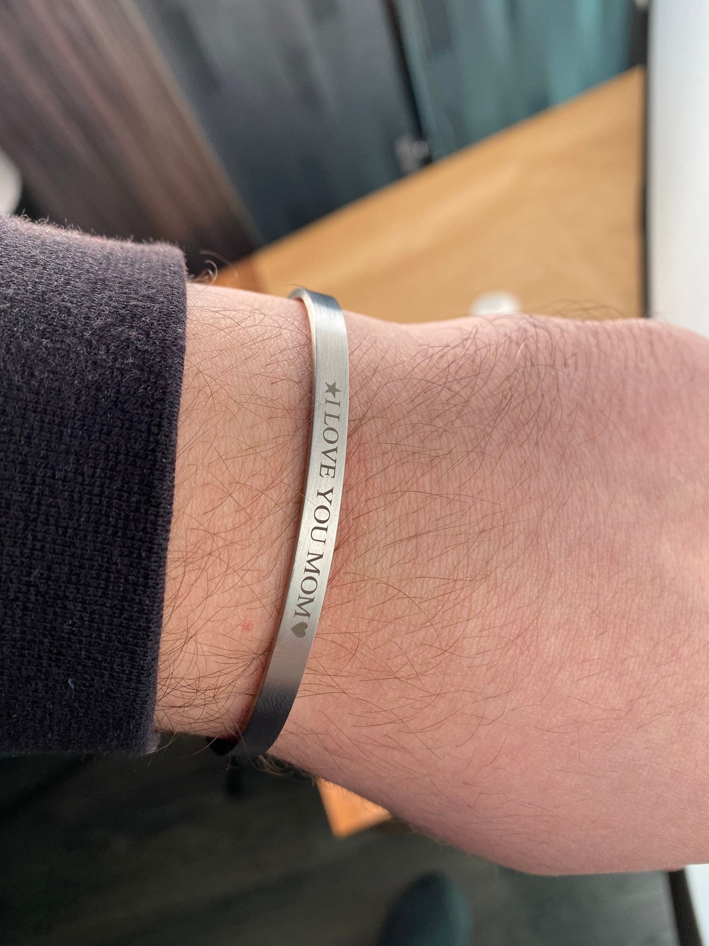 Stainless Steel Cuff Bracelet - Adjustable Cuff Bracelet- Personalized Gift - Mothers Day Gift - Mom Gift - Personalized Jewelry