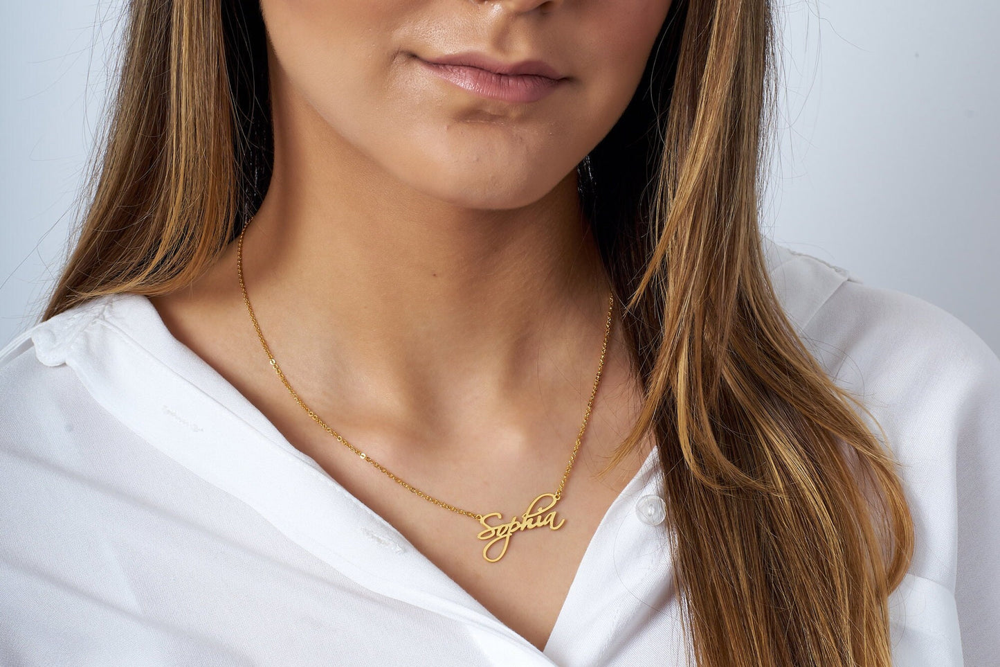 Name Necklace, 18K Gold, Rose, 925K sterling Silver, Personalized Gift, Christmas Day Gift, Name Necklace, Gift for Her, Custom Name Jewelry