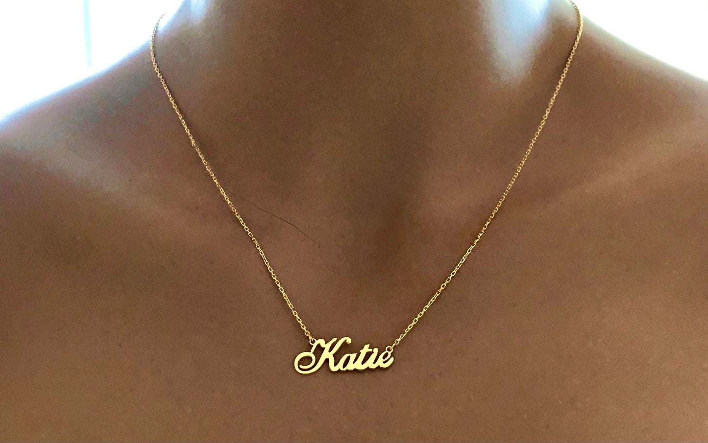 14k Solid Gold Name Necklace • Gold Name Necklace • Dainty Gold Name Necklace • Name Necklace • Personalized Jewelry • Tiny Name Necklace •