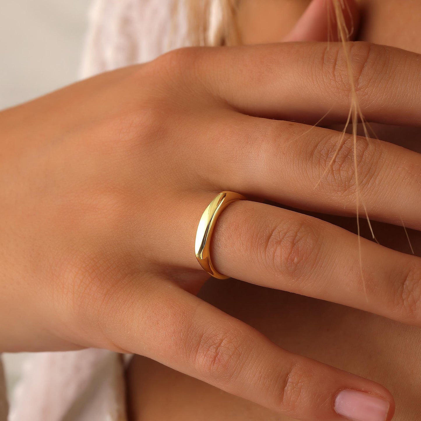 14K Gold Signet Ring - Custom Initial Ring -Initial Ring-Personalized Signet Ring-14k Gold Signet Ring - Gold Stacking Ring-Gold Filled Ring