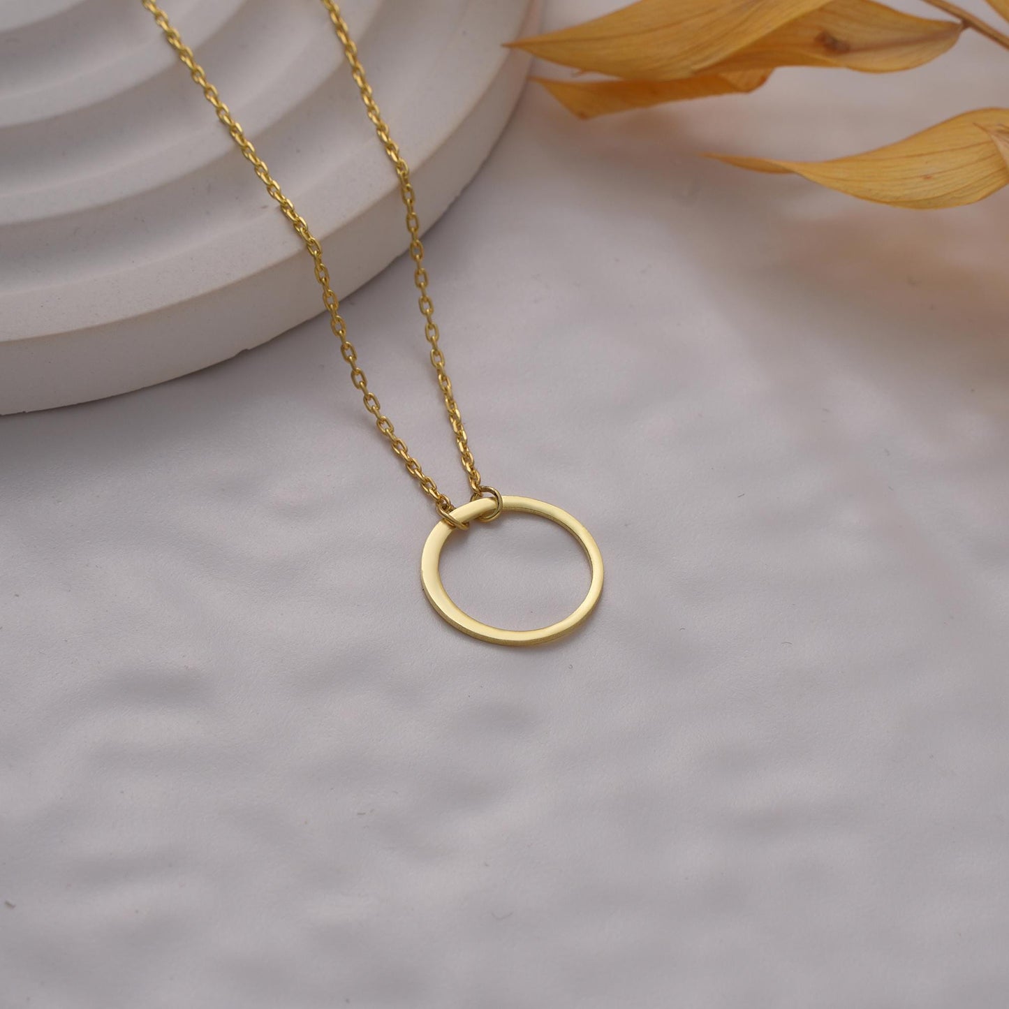 14K Gold Karma Necklace ,Tiny Circle Necklace ,Circle Necklace,Circle Karma Necklace,Minimalist Open Circle Necklace,Handmade Jewelry Gifts