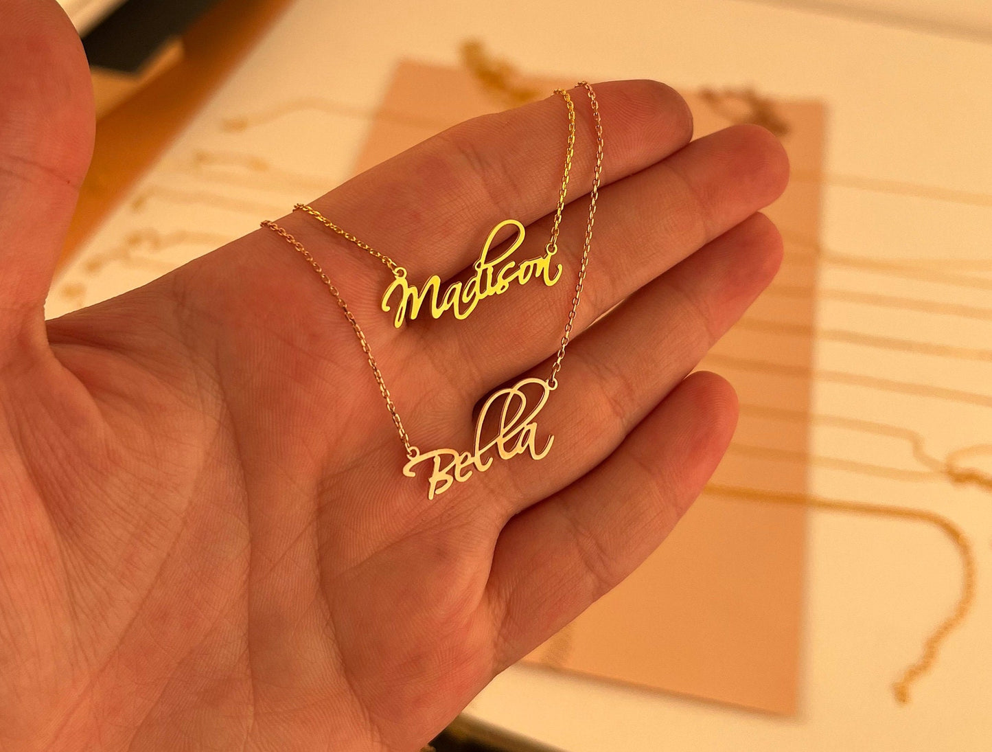 14k Solid gold name necklace , Personalized Name necklace , Gold name necklace , Personalized jewelry , Personalized Gift , Name necklace
