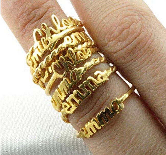Name Ring, Personalized Rings, Name Jewelry, Stackable Name Rings, Stack Rings, Personalized Gift , Ring With Name, Custom Rings