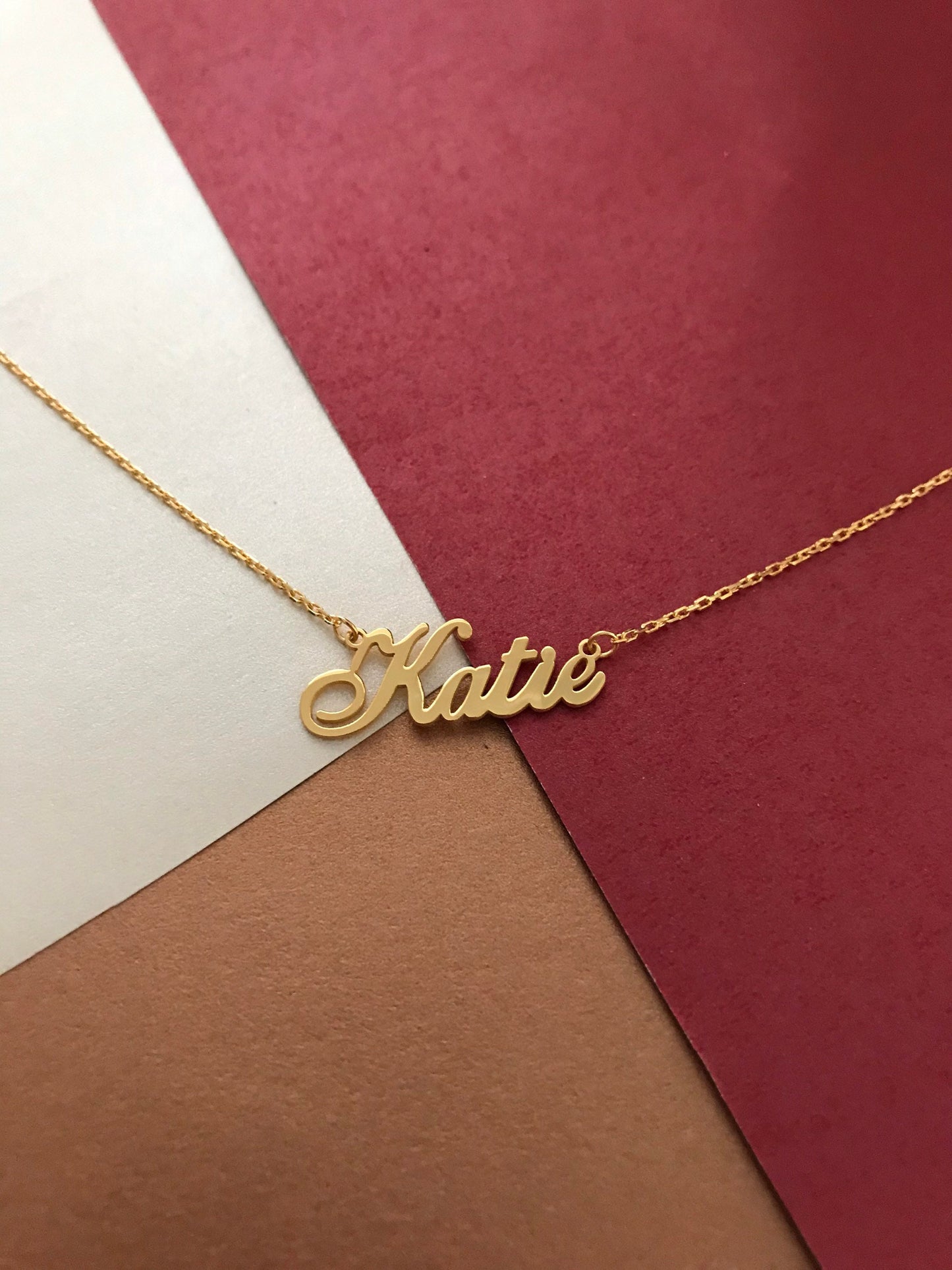 14k Solid Gold Name Necklace • Gold Name Necklace • Dainty Gold Name Necklace • Name Necklace • Personalized Jewelry • Tiny Name Necklace •