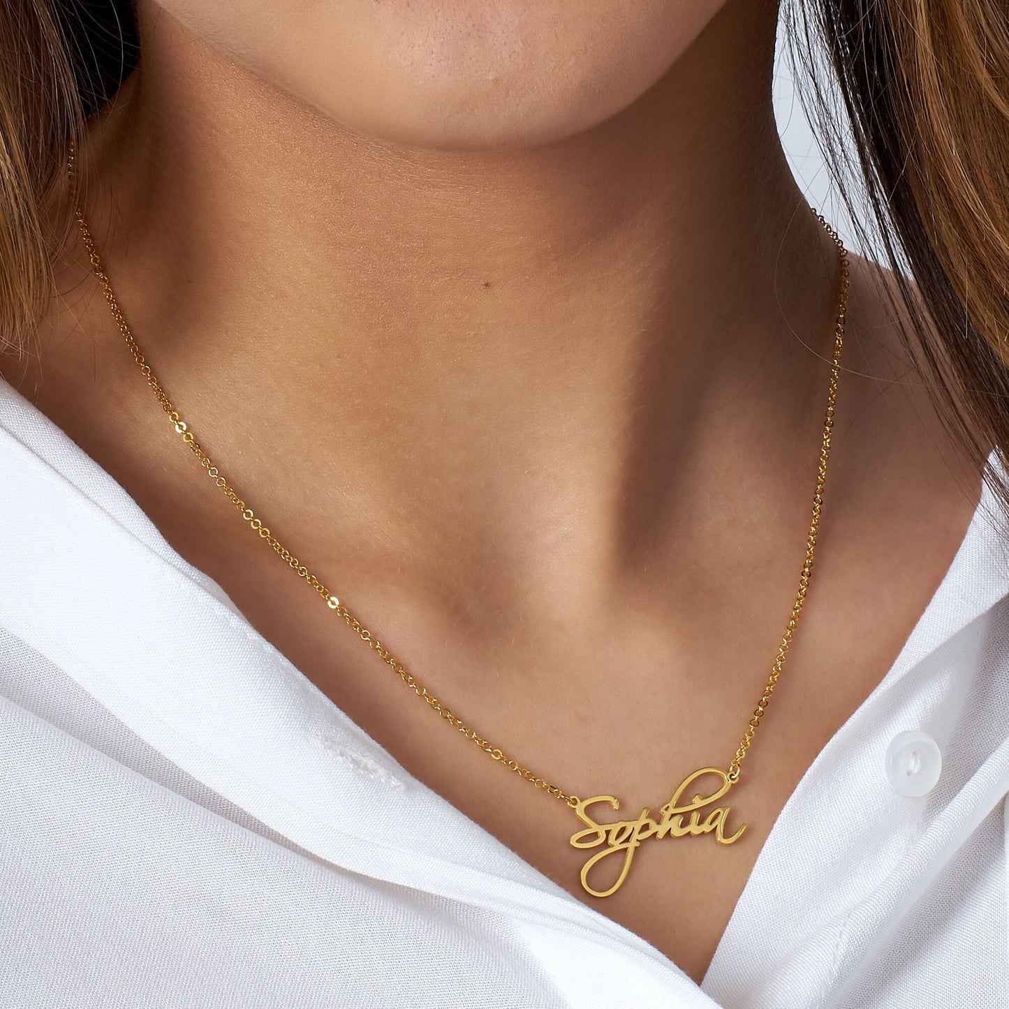 Name Necklace, 18K Gold, Rose, 925K sterling Silver, Personalized Gift, Christmas Day Gift, Name Necklace, Gift for Her, Custom Name Jewelry