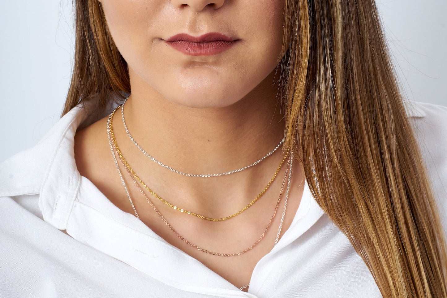 925K Sterling Silver Rolo chain, Dainty Chain