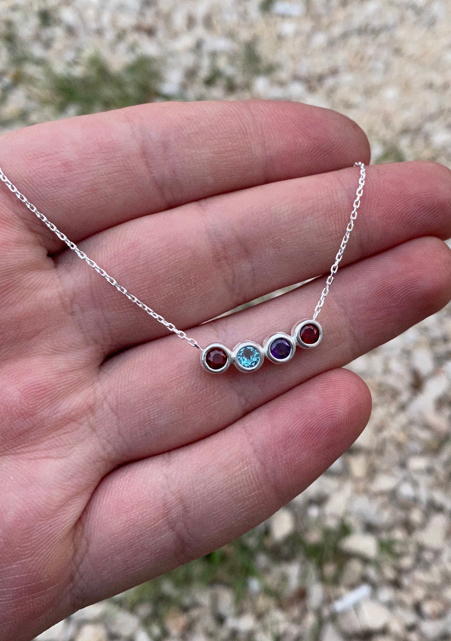 Family Birthstone Necklace , Birthstone Necklace , Dainty Necklace , Birthstone Gifts , Birthday Gift , Mom Necklace , Mothers Day Gift