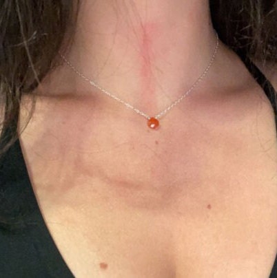 Sterling Silver Carnelian Necklace - Carnelian Jewelry - Carnelian Necklace - Carnelian Stone - carnelian crystal necklace