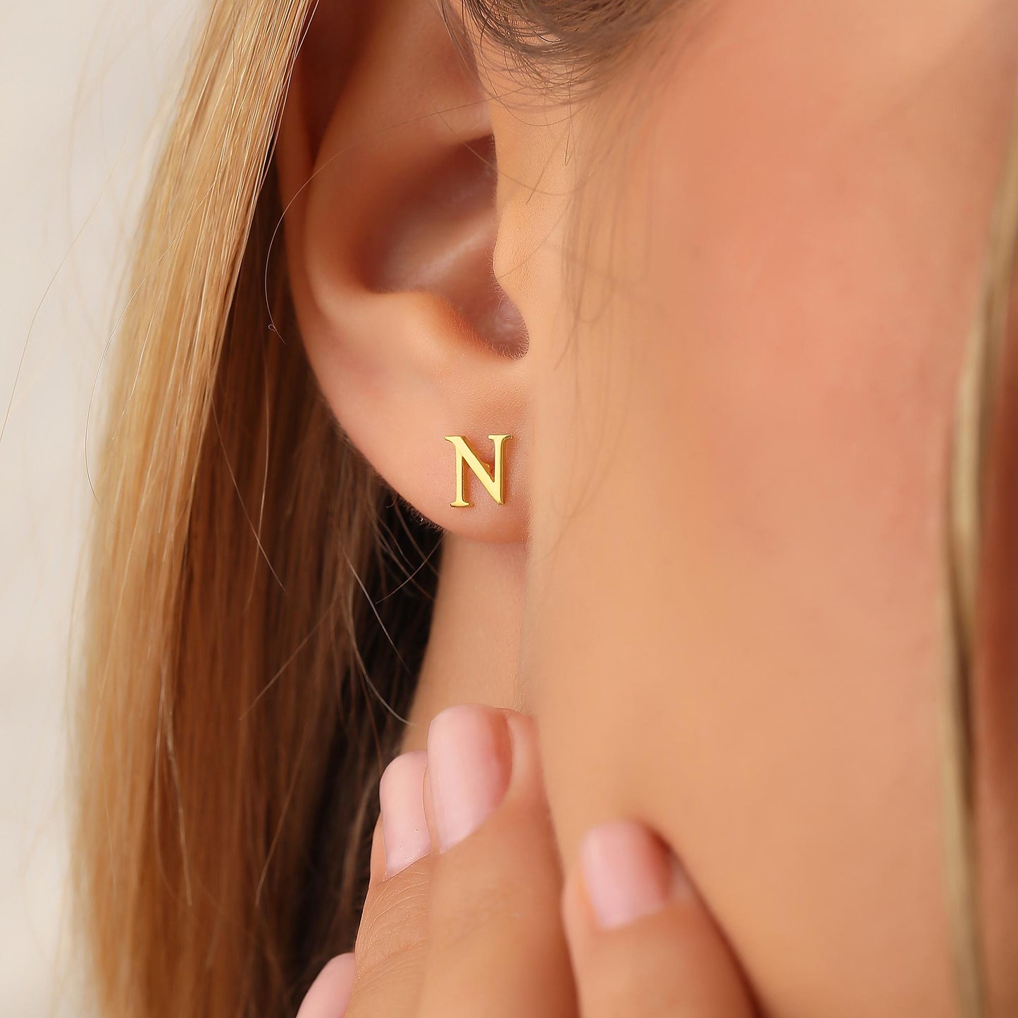 14K Gold Intertwined Initial Earrings • Stud Earrings • Interlock Earrings • Personalized Monogram Initials Earrings • Custom Jewelry