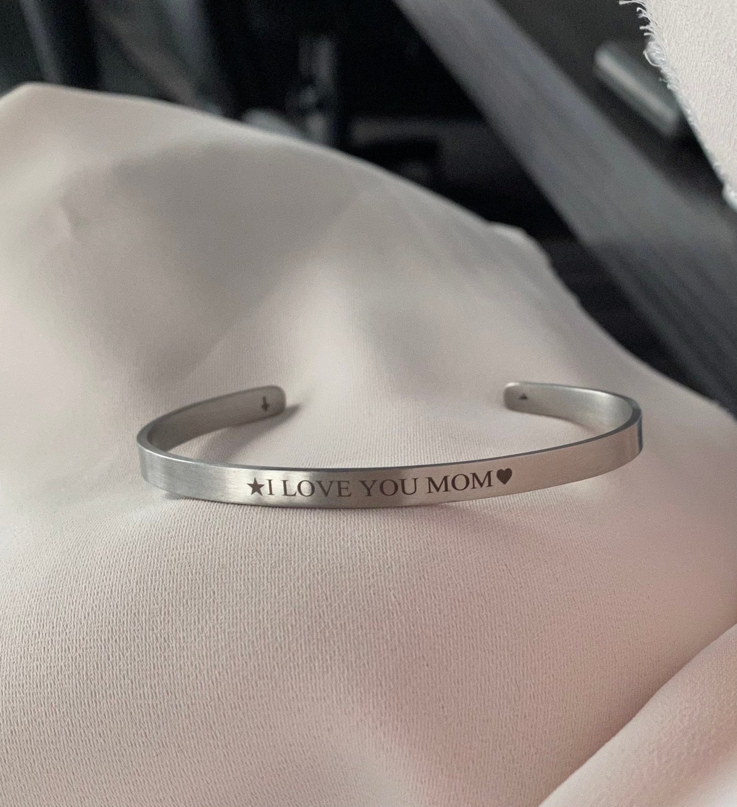 Stainless Steel Cuff Bracelet - Adjustable Cuff Bracelet- Personalized Gift - Mothers Day Gift - Mom Gift - Personalized Jewelry