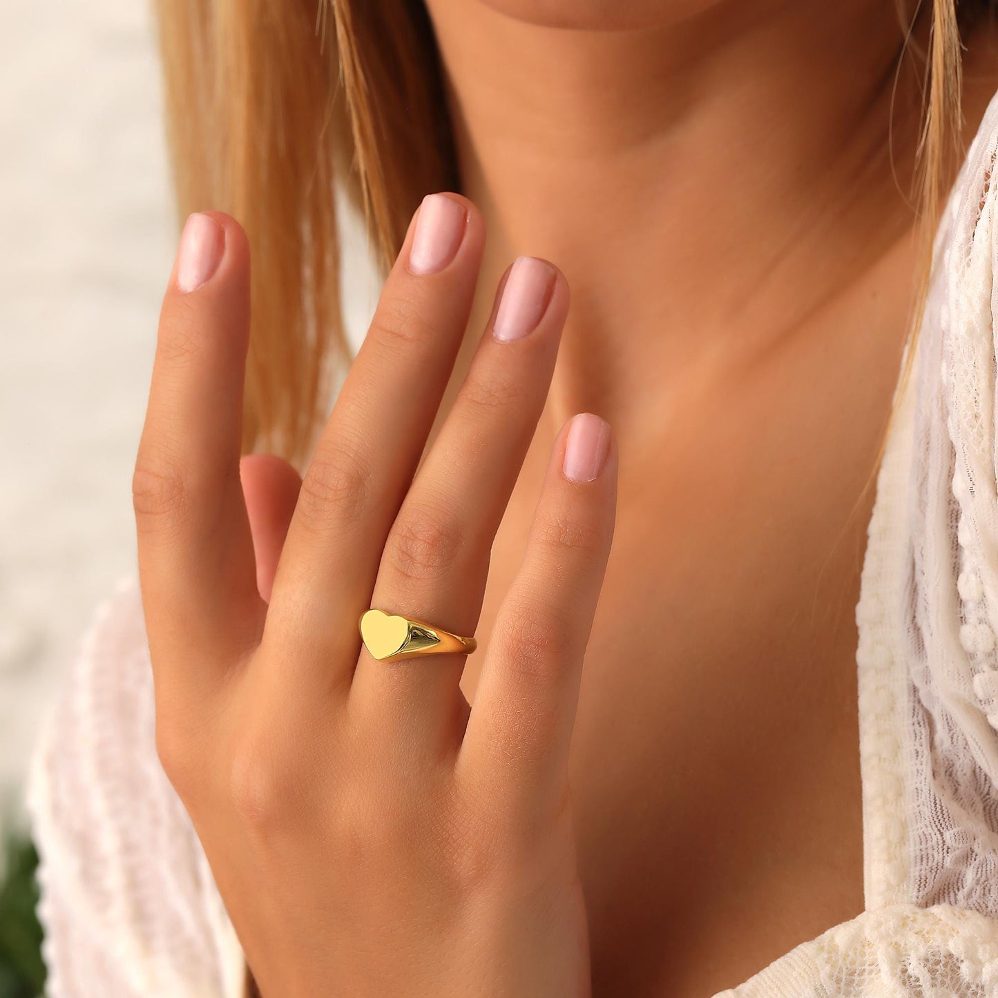 14K Gold Initial Signet Ring, Personalized Old English Gold Signet Ring, Gift for Women, Bridesmaid Gift, Gift For Her,Silver and Rose Gold
