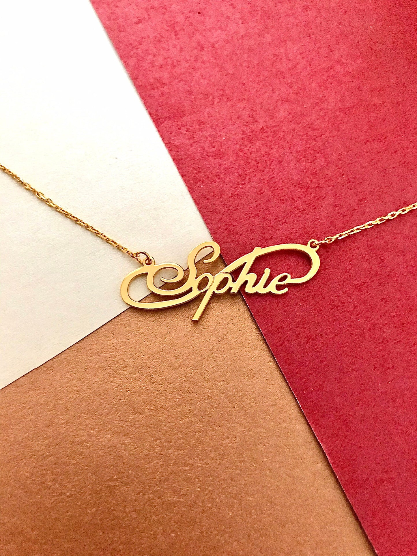14k Solid Gold Name Necklace • Gold Name Necklace • Dainty Gold Name Necklace • Name Necklace • Personalized Jewelry • Tiny Name Necklace •