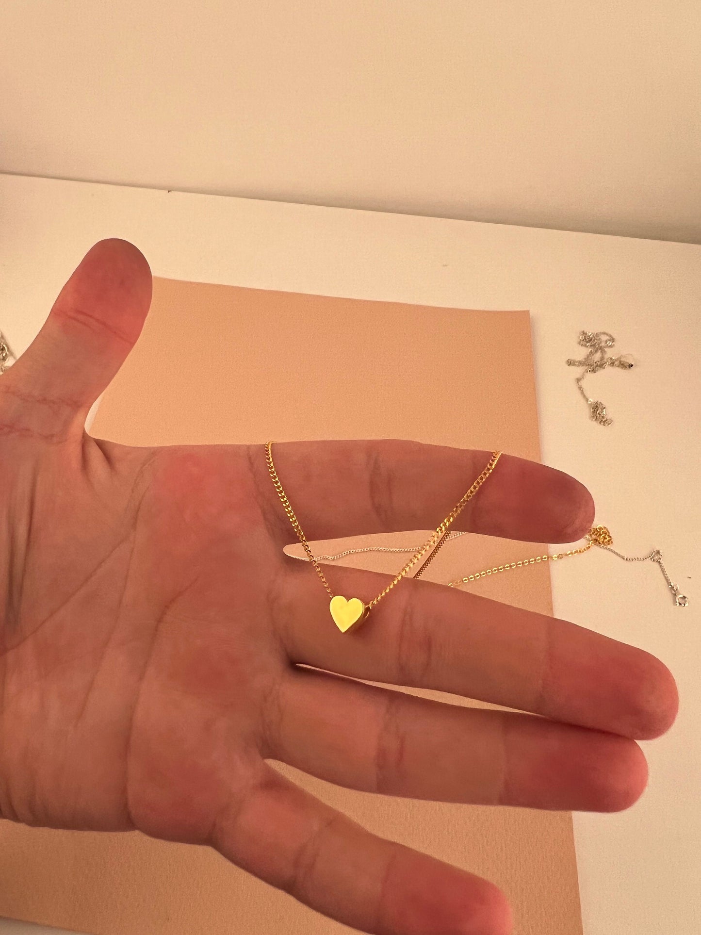 Tiny Heart Necklace , Number necklace Heart Gifts, Angel number Heart Necklace, Lucky Number Pendant, Silver and Gold Number Heart necklace