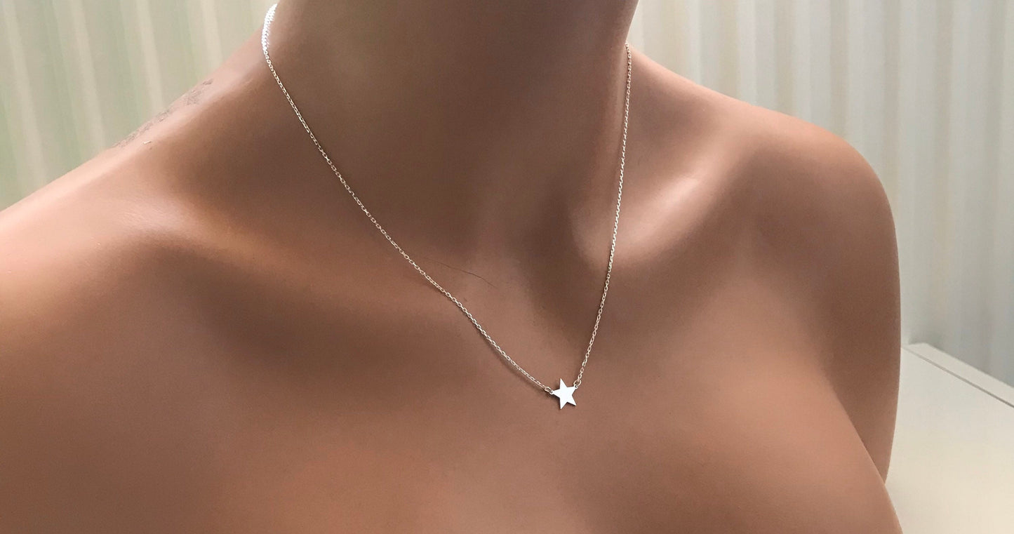 Star necklace-Gold Star Necklace-Star Necklace Silver-Star Necklace Dainty-Valentines day gift-Gold Star Necklace-Dinty Star Necklace-Gift