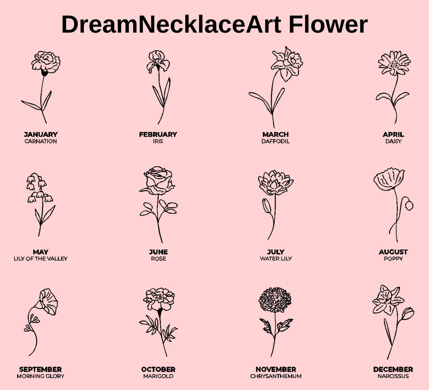 14K Gold Personalized Birth Flower Ring, 12 Birth Month Flower Jewelry, Custom Mother Floral Ring for Women, Family Rings,Personalized Gift