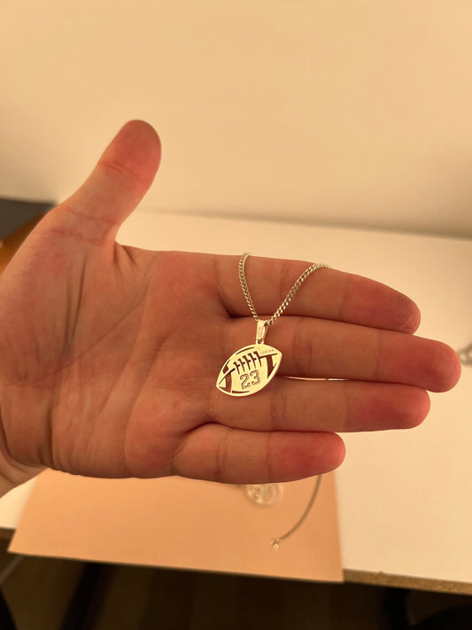 American Football number necklace-  ohio state football necklace-mens - football number necklace-to my son football necklace