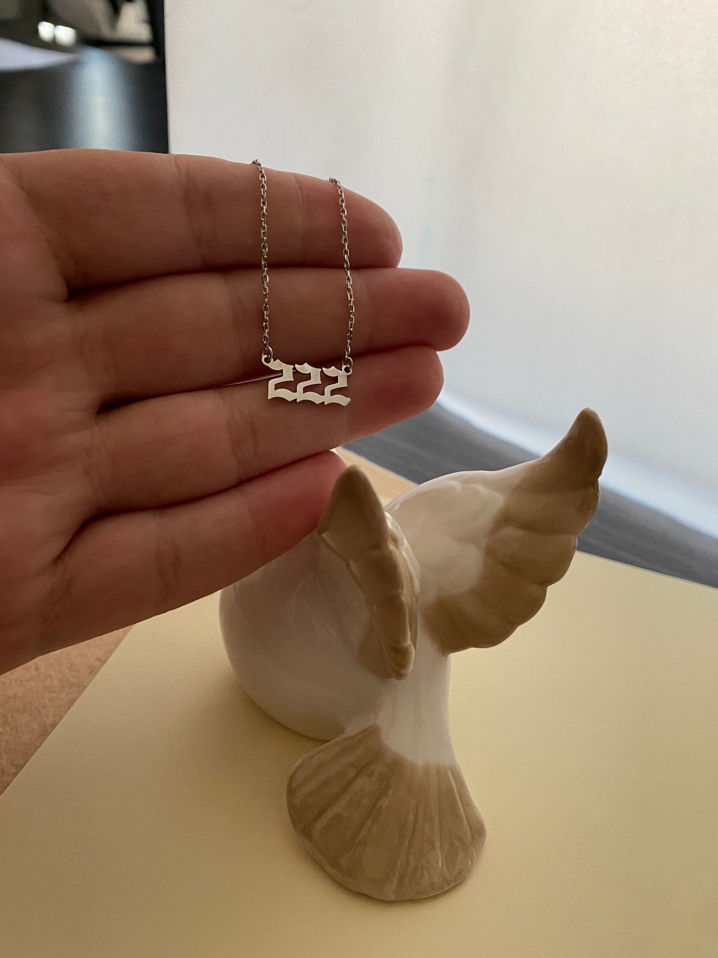 Tiny Angel Number Necklace - 888 Angel Number - angel number poster - 444 Angel number, 925 Sterling Silver Necklace - Solid Gold