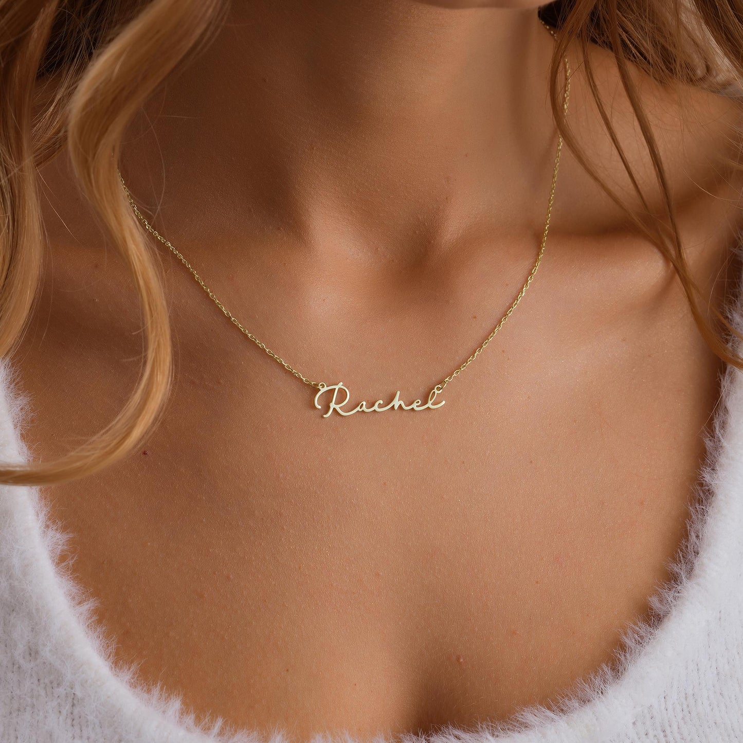 14K Gold Dainty Name Necklace -14K Solid Gold Name Necklace -Nameplate Necklace - Personalized jewerly for Women-Gift for Mom-Christmas Gift