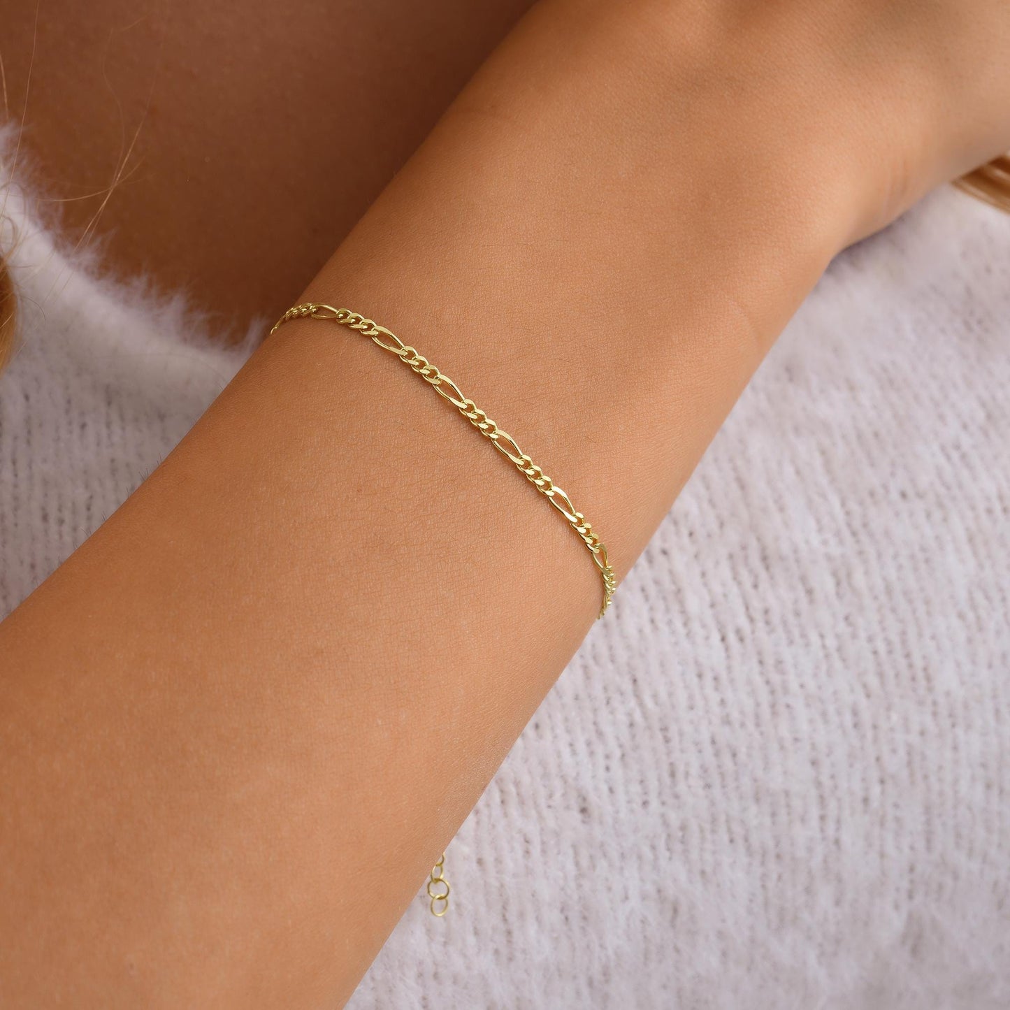 14k Gold Figaro Bracelet, Figaro Chain Bracelet, Figaro Chain Bracelet, Bracelet, Dainty Bracelet , Gold Bracelet, Everyday Bracelet Chain
