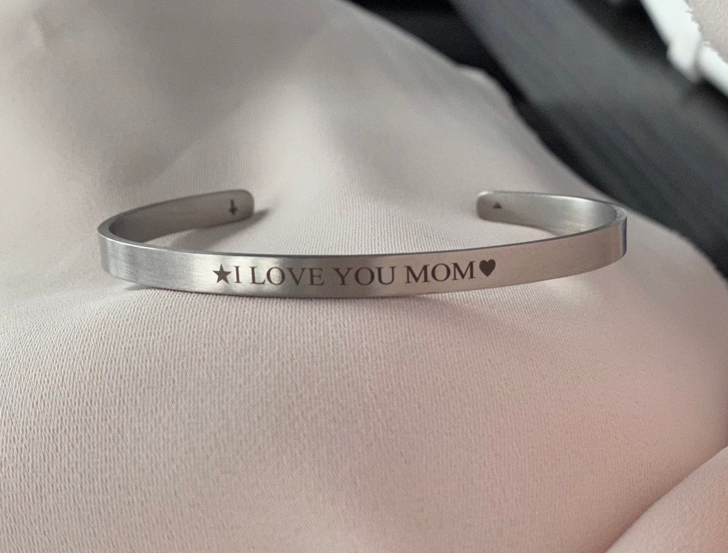Stainless Steel Cuff Bracelet - Adjustable Cuff Bracelet- Personalized Gift - Mothers Day Gift - Mom Gift - Personalized Jewelry