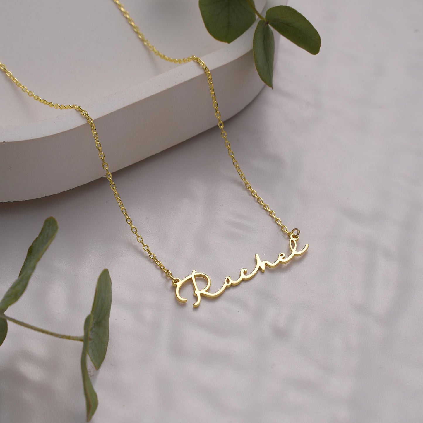 Gold Custom Name Necklace in Any Language–Arabic, Hebrew,Chinese, Urdu,Russian,Korean, Japanese Name Jewelry,Personalized Name Necklace Gift