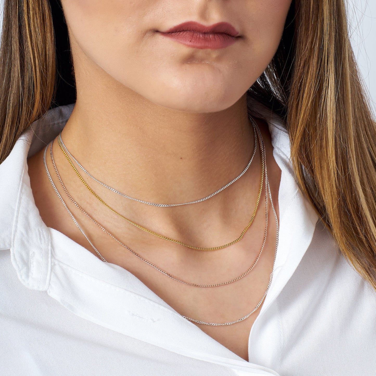 925k Sterling Silve Curb Chain , Dainty Curb Chain