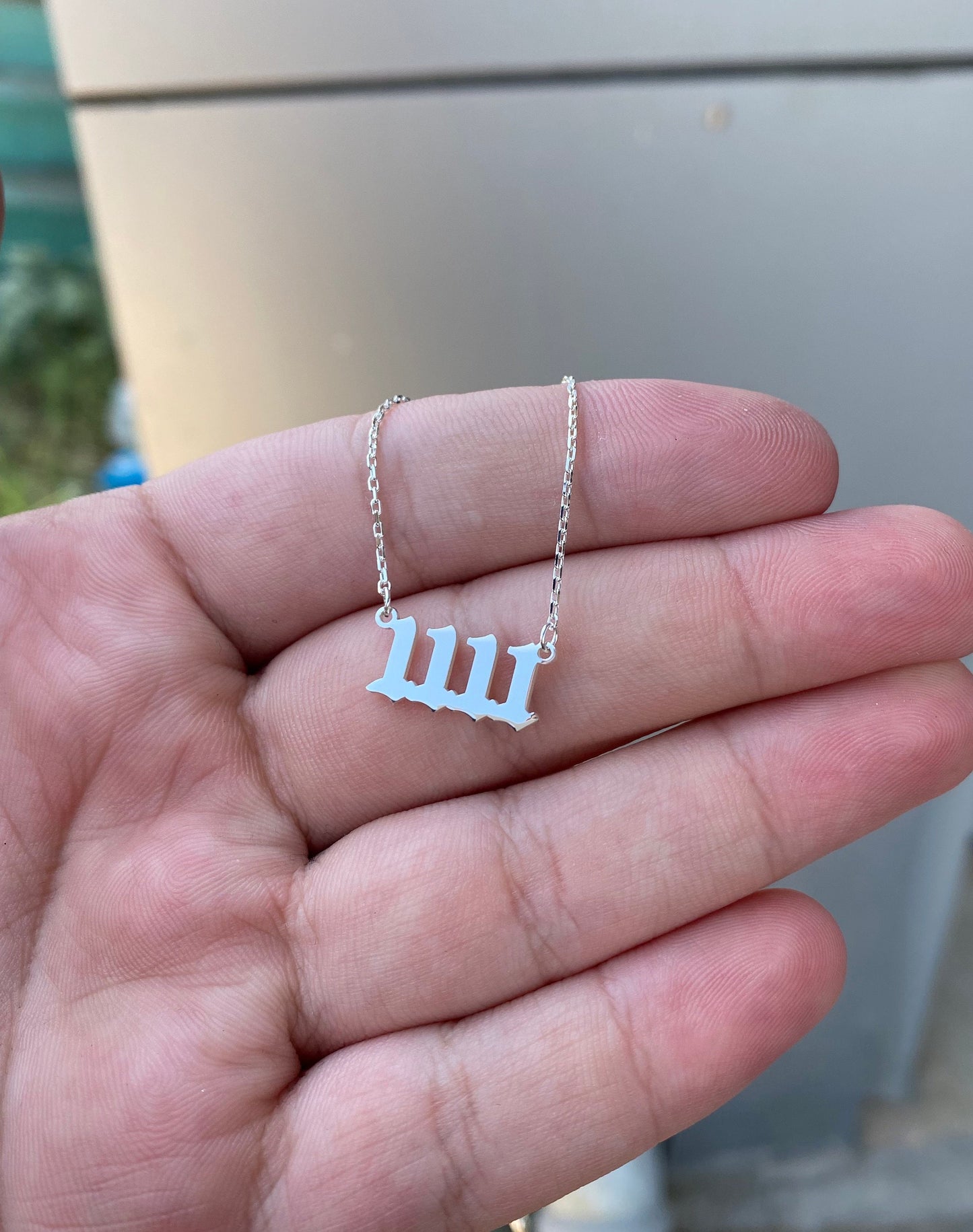 Tiny 1111 Angel Number Necklace - 888 Angel Number - 111 222 333 555 666 777 999 - 444 Angel number, 925 Sterling Silver Necklace - Solid