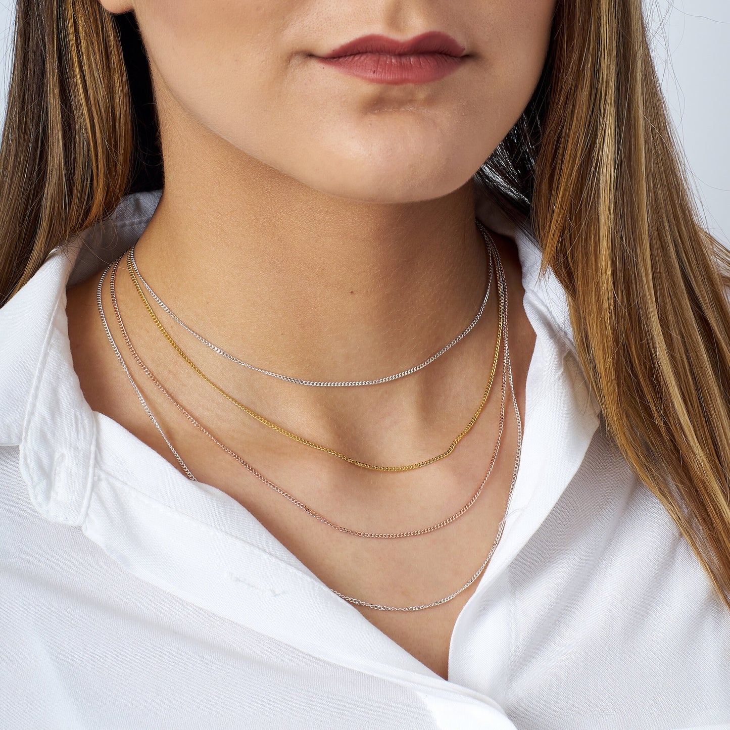 925k Sterling Silve Curb Chain , Dainty Curb Chain
