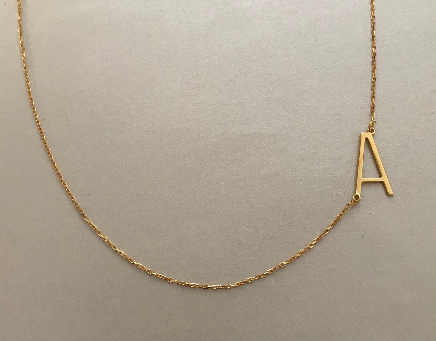 Sideways Initial Necklace • Initial Necklace • Necklace • Letters Necklace • Gold Letters Necklace • Christmas Gift • Moms Gift