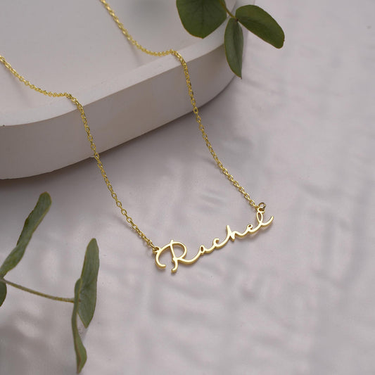 14K Gold Name Necklace,Solid Gold Necklace,Dainty Necklace,Gift For Her,Birthday Gift,Christmas Gift, Mother Gift,Personalized Name Necklace