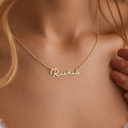 Gold Custom Name Necklace in Any Language–Arabic, Hebrew,Chinese, Urdu,Russian,Korean, Japanese Name Jewelry,Personalized Name Necklace Gift