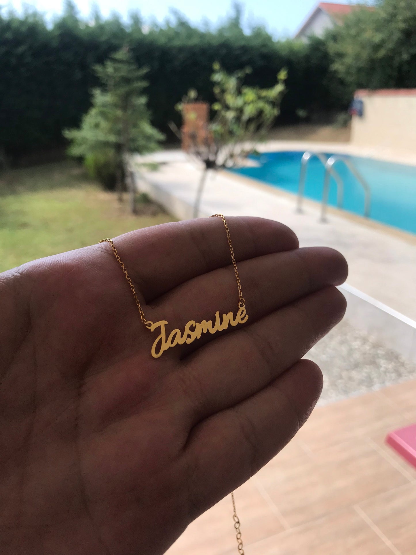 14k Solid Gold Necklace-Best Dainty Name Necklace-Dainty Gold Chain-Personalized Jewelry-Gift For Mom-Gold Name Necklace-Personalized Gift