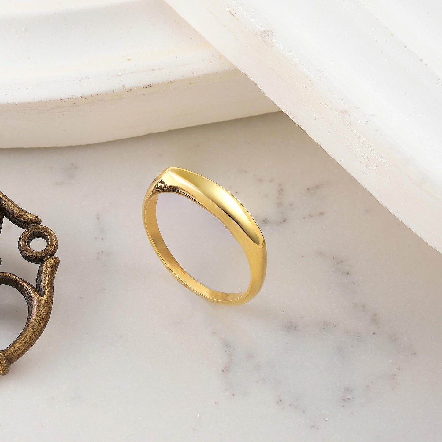 14K Gold Signet Ring - Custom Initial Ring -Initial Ring-Personalized Signet Ring-14k Gold Signet Ring - Gold Stacking Ring-Gold Filled Ring