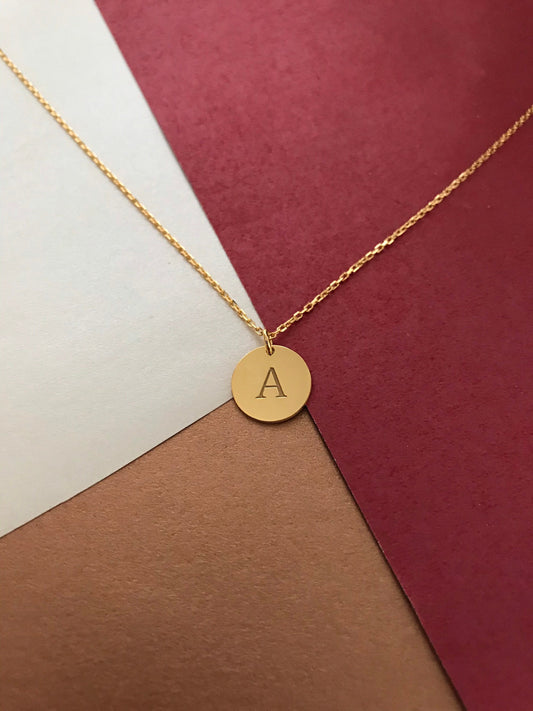 Disc Necklace • İnitial Necklace • Initial Disc Necklace • Personalized Necklace • Personalized Gifts • Personalized Jewelry • Name necklace