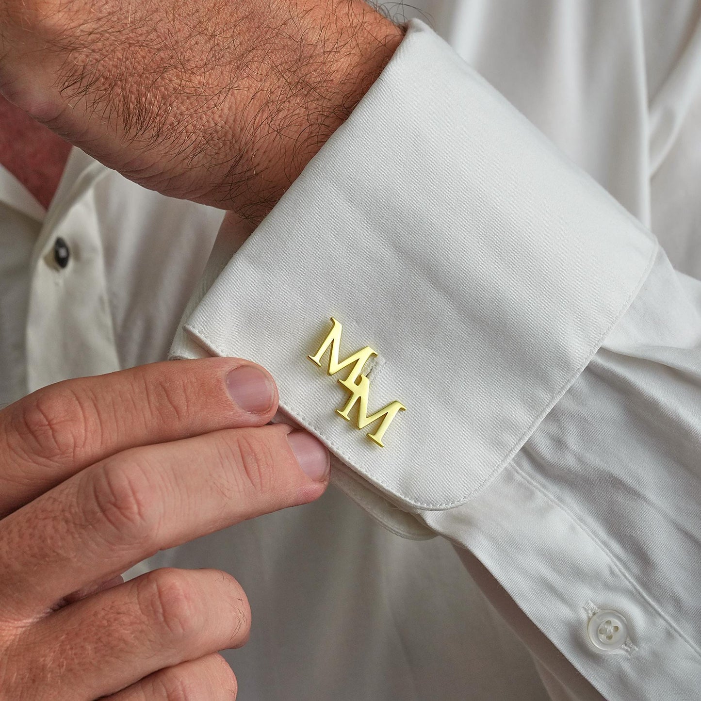 14K Gold Custom Groomsmen Gifts, Groomsmen Proposal,Gold Plated Initial Cufflinks,Wedding Gift, Cufflinks for Groom,Father,Best Man Proposal