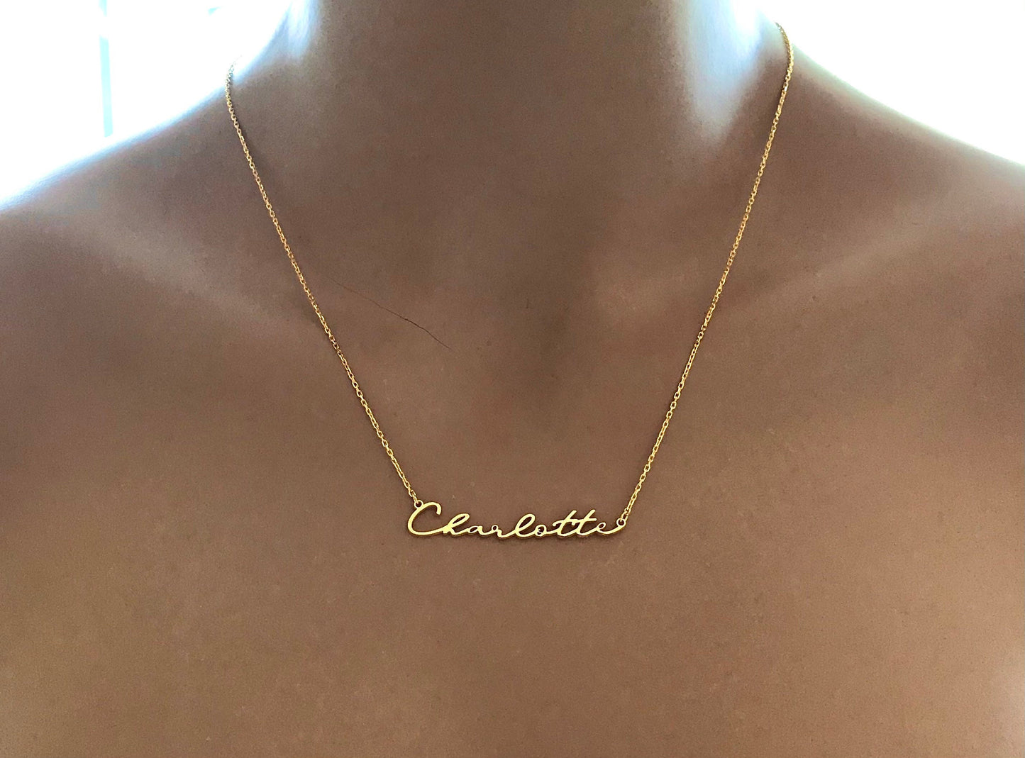 14k Solid gold name necklace - Name necklace - Gold name necklace - Solid gold necklace - Personalized jewelry - Mothers Day Gift