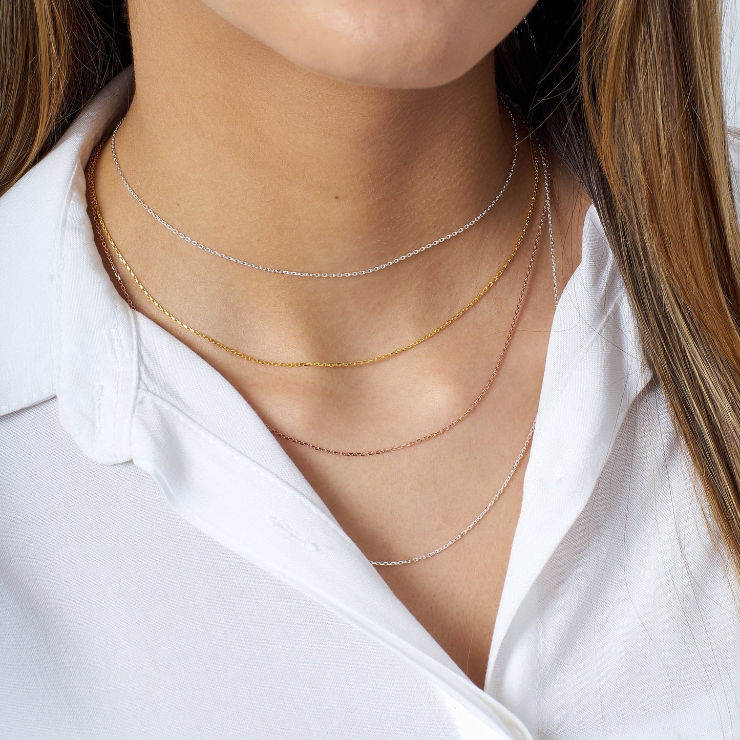 Solid 925k Sterling Silver Cable Chain, 14" 16" 18" 20" 22" 24" length, 925 Solid, Sterling Silver, Finished Chain, Necklace