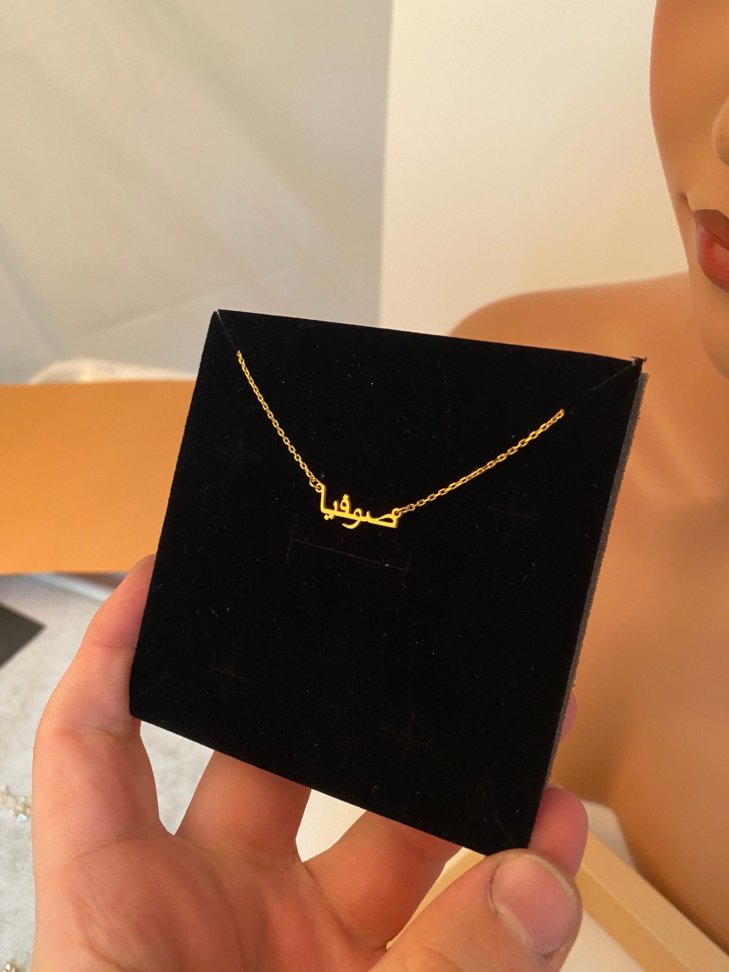 14K Solid Gold Tiny Arabic Name Necklace, 8K Gold Necklace, Personalized Necklace-Arabic Gift-Gold Islam Necklace-Arabic Jewelry