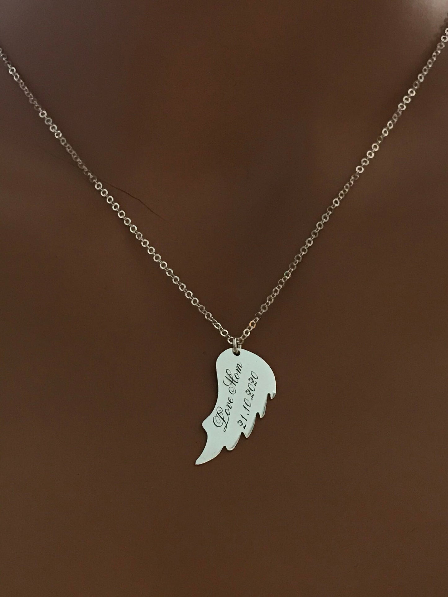 Angel Wing Necklace • Memorial Gift • Bridesmaid Gift • Bridal Jewelry • Weeding Gift • Personalized Jewelry • Personalized Gift • Gold•Rose