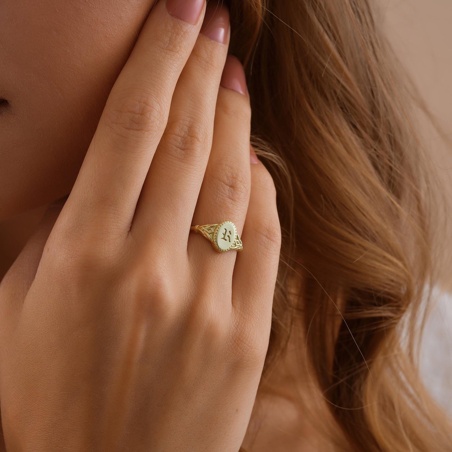 14K Gold Personalized Birth Flower Ring, 12 Birth Month Flower Jewelry, Custom Mother Floral Ring for Women, Family Rings, Personalized Gift
