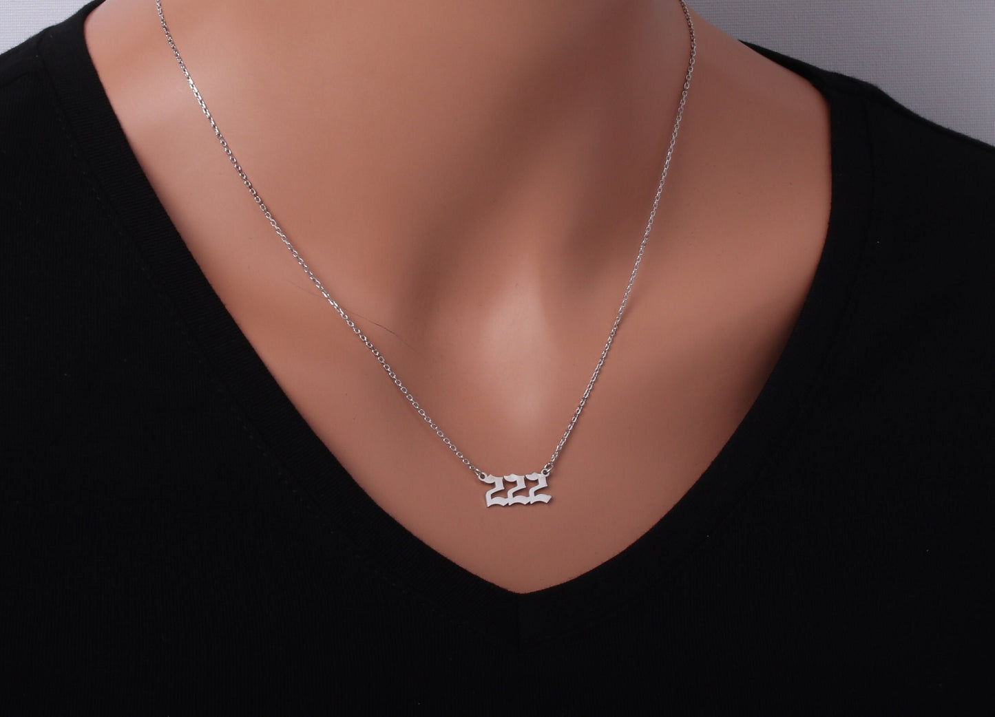 14k Solid Gold Angel Number Necklace , 000,111,222,333,444,555,666,777,888,999 , 888 Solid Gold Necklace , Solid Gold Angel Necklace