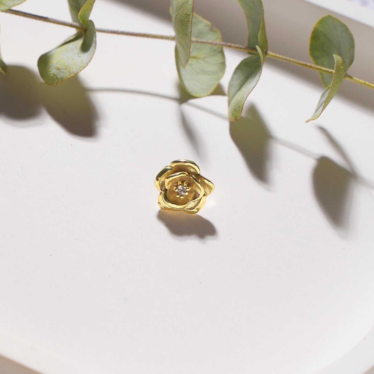 14K Gold Birth flower earrings, Flower earring, Birthstone earrings, Hypoallergenic Stud earrings for women ,Bridesmaid Gifts,Christmas Gift