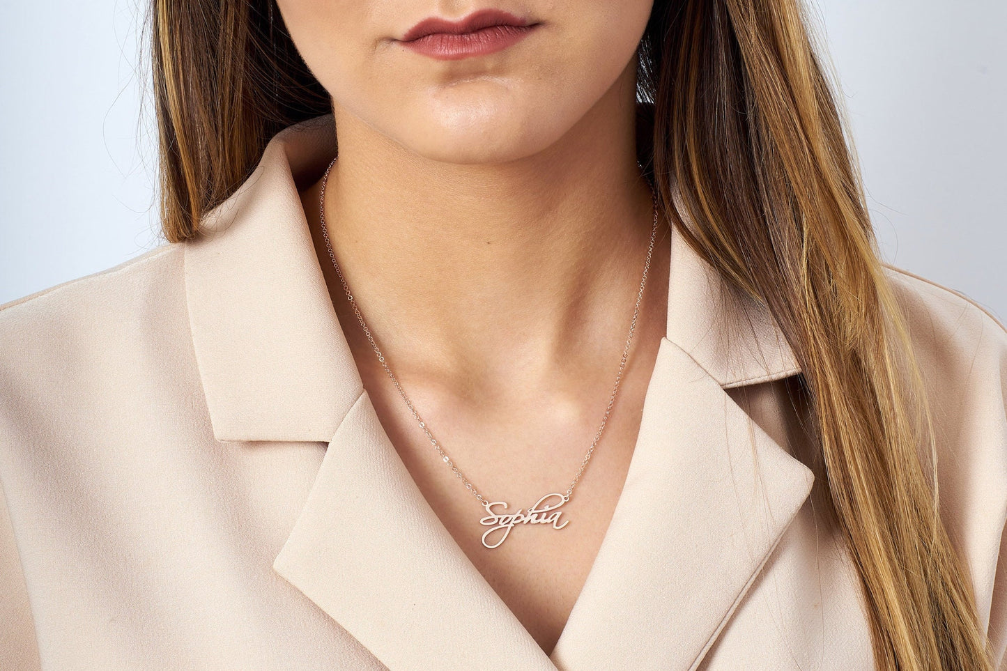 Name Necklace, 18K Gold, Rose, 925K sterling Silver, Personalized Gift, Christmas Day Gift, Name Necklace, Gift for Her, Custom Name Jewelry