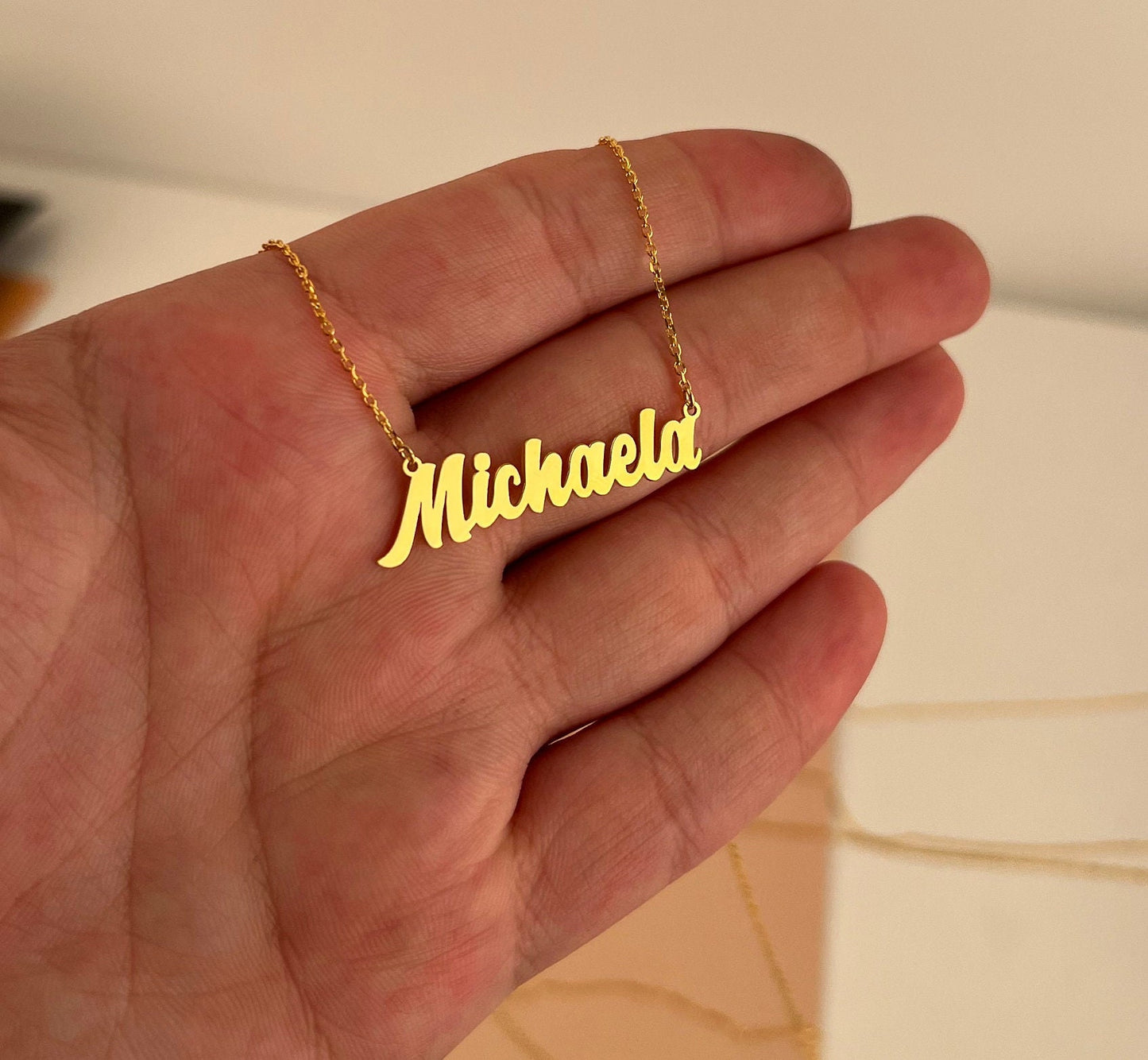 14k Solid gold name necklace , Personalized Name necklace , Gold name necklace , Personalized jewelry , Personalized Gift , Name necklace