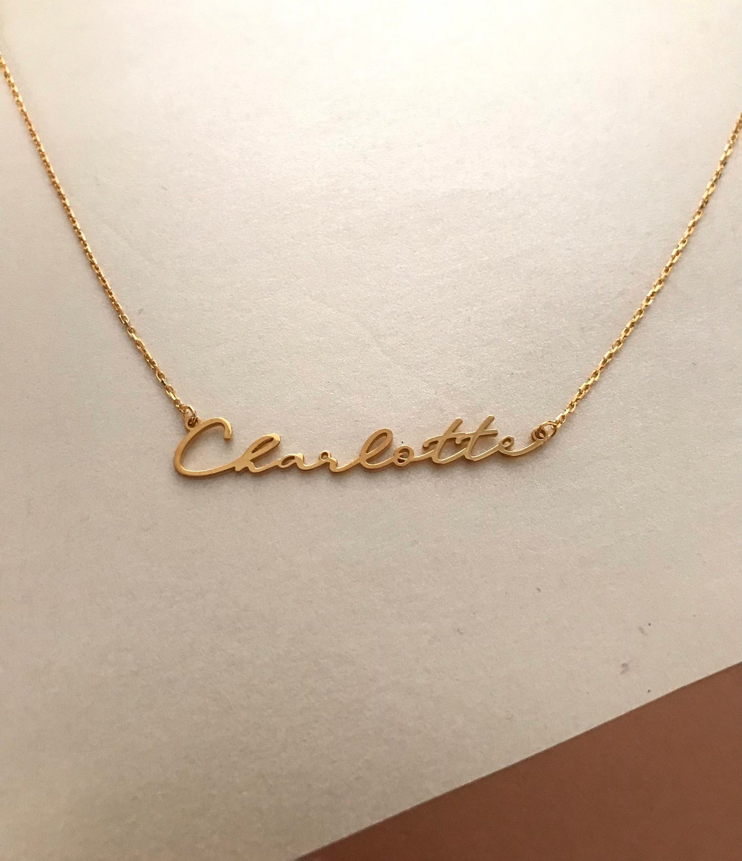 14k Solid gold name necklace - Name necklace - Gold name necklace - Solid gold necklace - Personalized jewelry - Mothers Day Gift
