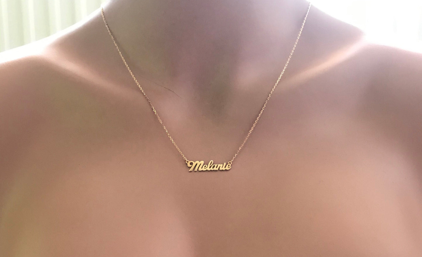 14k Solid Gold Name Necklace • Gold Name Necklace • Dainty Gold Name Necklace • Name Necklace • Personalized Jewelry • Tiny Name Necklace •