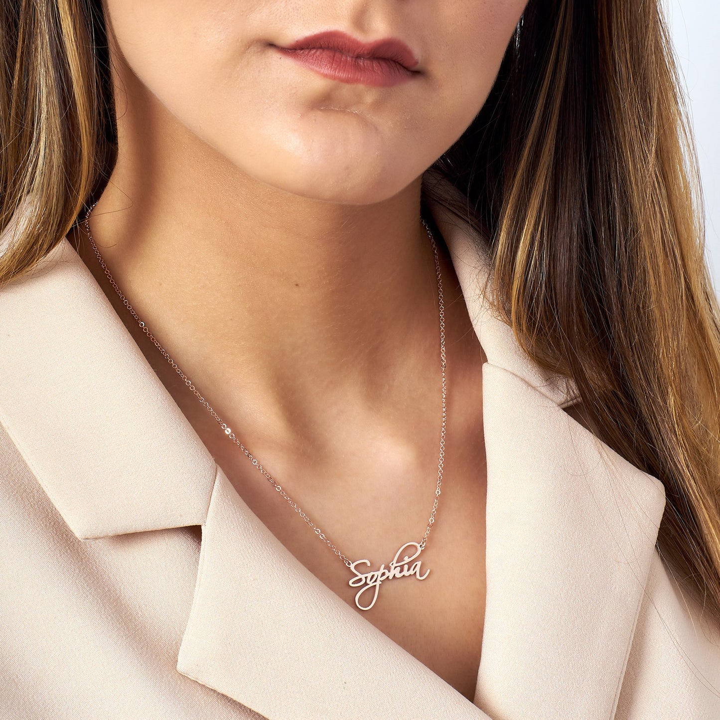 Name Necklace, 18K Gold, Rose, 925K sterling Silver, Personalized Gift, Christmas Day Gift, Name Necklace, Gift for Her, Custom Name Jewelry